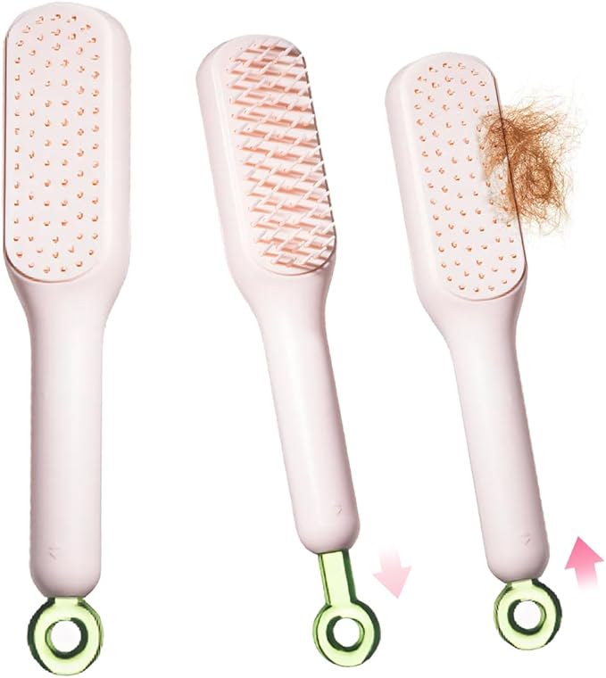Escova de cabelo auto-limpeza